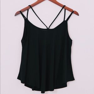 Black cami with shoulder straps